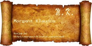 Morgent Klaudia névjegykártya